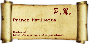 Princz Marinetta névjegykártya
